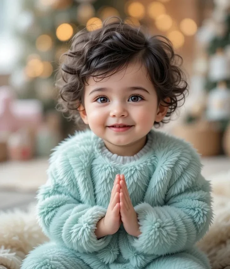 Happy baby smiling after receiving a scientifically aligned name