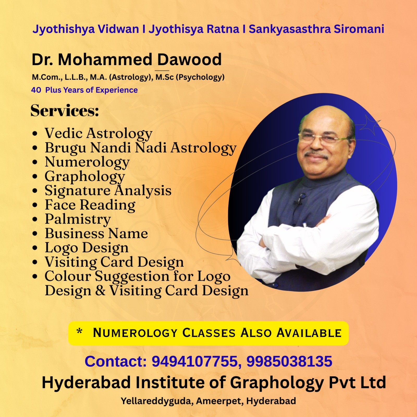 ISO Certified Astrologer and Numerology degrees of Dr. Md Dawood